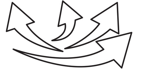 Curved arrow icons. curved arrows set. arrow symbol collection. vector