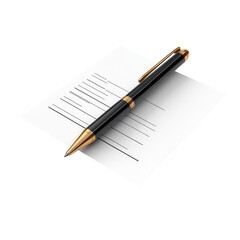 Business Contract Signing 3D on transparent background.