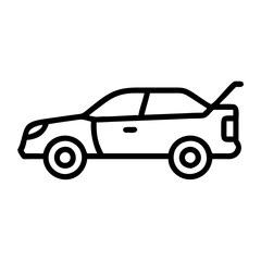 car service Car with open trunk icon in black outline style