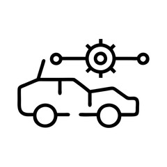 car service Concept car prototype icon in black outline style