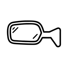 car service Car side mirror icon in black outline style