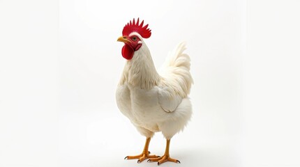 Fototapeta premium Rooster with Bright Red Comb, Isolated