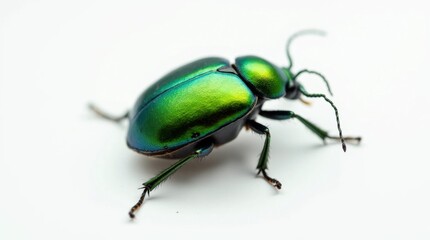 Fototapeta premium Iridescent Green Beetle with Shiny Exoskeleton