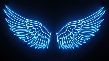 Glowing Neon Wings with Geometric Patterns