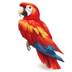 Obraz premium Vibrant Scarlet Macaw: A Jewel of the Tropics, perched majestically.