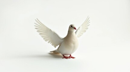 Dove with Wings Slightly Open Standing on a Surface