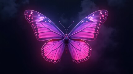 Obraz premium Vibrant Neon Butterfly Wings in Purple and Pink