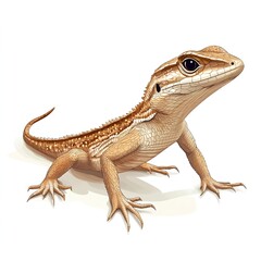Naklejka premium Elegant Tan Lizard: A Close-Up Portrait of a Reptile