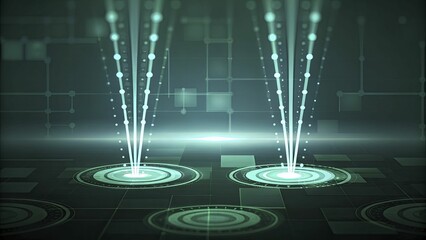 Futuristic Holographic Display with Digital Interface Patterns