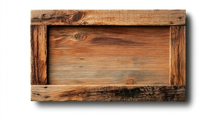 Professional image of a wooden frame with a seamless white background, perfect for branding, packaging, and advertising