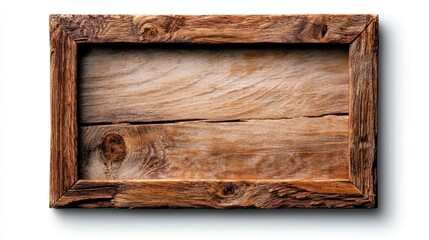 Professional image of a wooden frame with a seamless white background, perfect for branding, packaging, and advertising