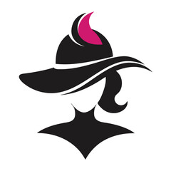  Black Ladies hat logo vector on white background