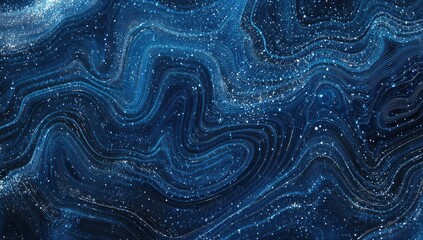 Obraz premium Abstract digital swirling blue marbled texture