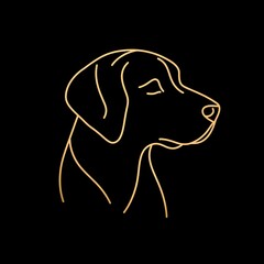 Elegant Golden Retriever Profile: A Minimalist Line Art Design