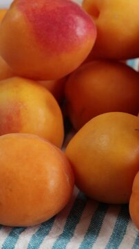tas d'abricots, en gros plan