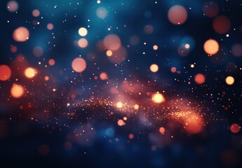 Fototapeta premium Vibrant Abstract Background with Colorful Bokeh Effects and Twinkling Lights in Blue and Orange Tones for Creative Design and Art Projects