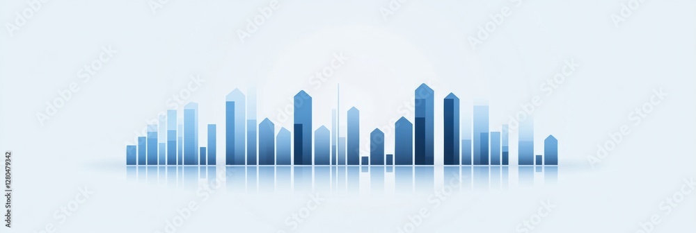 Poster before and after sales analysis with low performance and exponential growth in corporate minimalisti