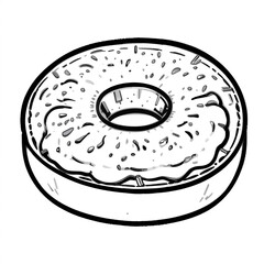Digital Stamp Style Donut Outline