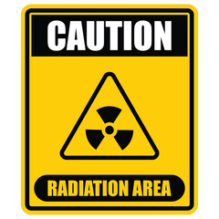 Obraz premium Caution, Radiation Area, sign vector