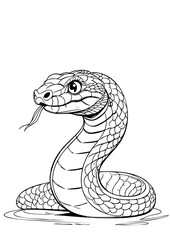 Realistic Snake Illustration – Black and White Reptile Drawing for Tattoos, Science, and Printable Wildlife Art
