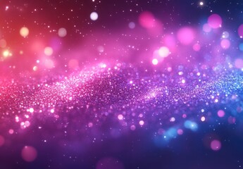 Vibrant cosmic background filled with colorful bokeh lights, sparkling stars, and dreamy nebula effects for creative design projects