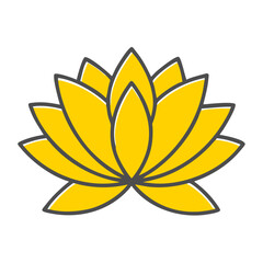 Golden Yellow Lotus Flower, Symbol of Energy and Positivity
