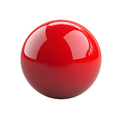 Classic Red Snooker Ball Floating on White Background