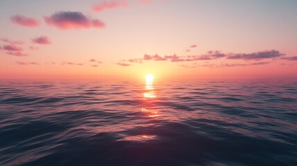 Fototapeta premium sunset glow over rocky beach and still water image