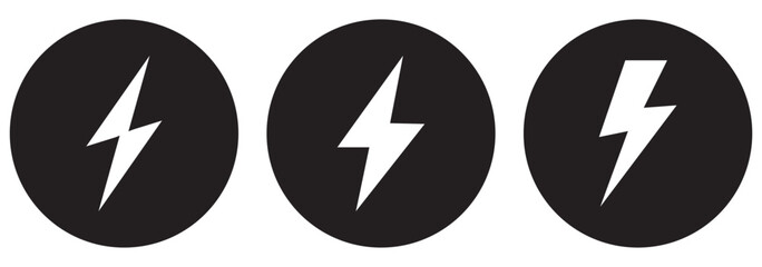 flash lightning bolt icon. Electric power symbol. Power energy sign, vector illustration.