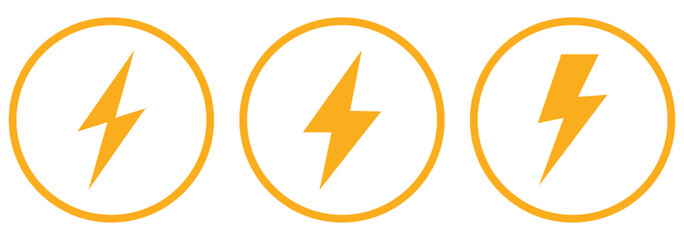 flash lightning bolt icon. Electric power symbol. Power energy sign, vector illustration.