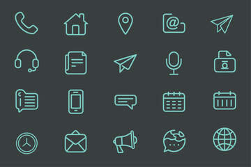 Minimalist Line Icons Set – Communication, Business, and Technology