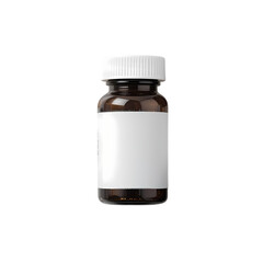 Fototapeta premium Amber Pill Bottle Mockup | Blank Label isolated on transparent background