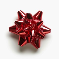 Shiny Crimson Gift Bow Present Decoration Ribbon Festive Celebration Holiday Wrapping Ornament