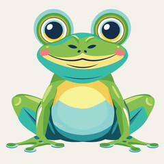 Playful Cartoon Frog with Expressive Eyes