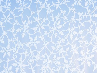 Fototapeta premium Light Blue Fabric with White Floral Pattern