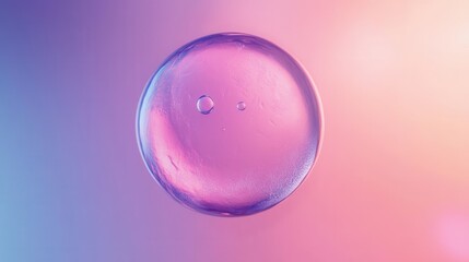 Obraz premium Colorful Water Droplet on Soft Gradient Background in Pastel Tones