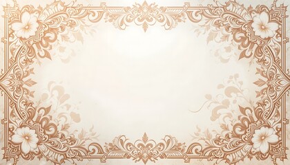Elegant Floral Border Design with Decorative Ornament and Empty Space