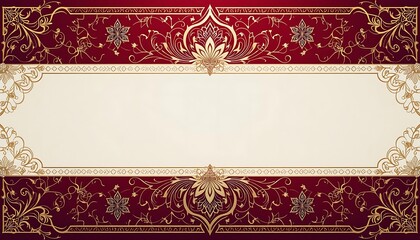 Elegant Decorative Border Frame with Floral Motifs and Space for Text