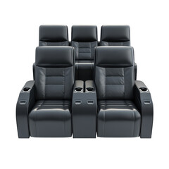 Naklejka premium 3D Cinema Theatre Seating on transparent background.