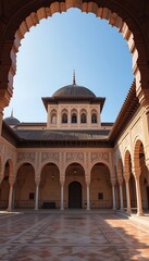 Moorish Architecture Featuring Intricate Details, Arches, and a Central Dome