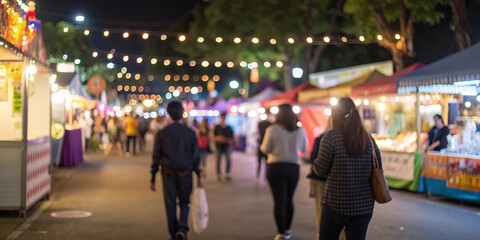 Blurred background of people shopping