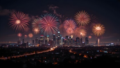 Fireworks Over the Los Angeles City