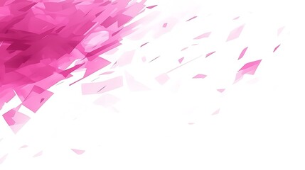 Abstract pink geometric shapes on a white background for design use