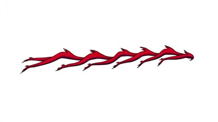 Stylized Red Fish Illustration on White Background for Design Use