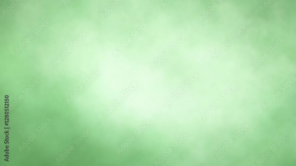 Sticker bright glowing green fog loop motion copy space background.