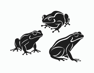 Nature Toad Silhouette Collection Vector Template