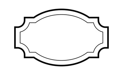 Outline vintage label. Vignette blank label. Vector banner