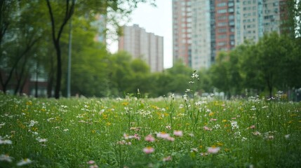 Urban Meadow with Flowers