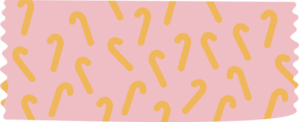 candy cane hand drawn decorative masking tape patterned for collage and scrapbooking illustration vector, paper