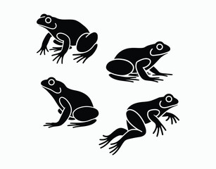 Toad Creature Silhouette Collection Vector Template